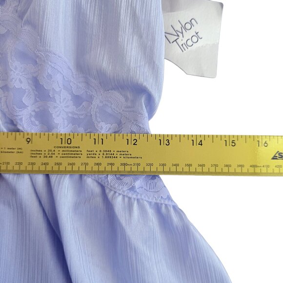 NWT Vintage Sears Blue Romantic Lace Nylon Tricot Cami Top Medium (12–14) - Picture 5 of 8